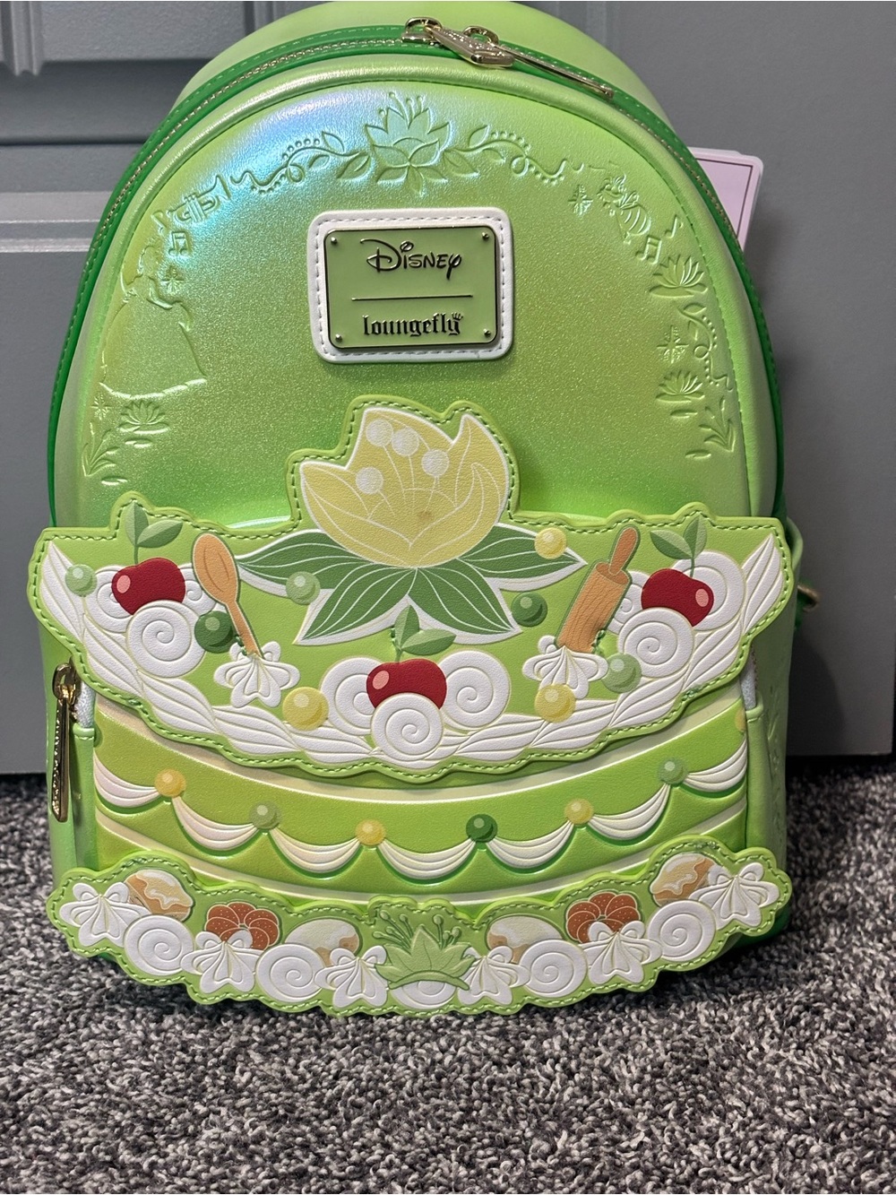 Loungefly Lime Green Tiana Cale Mini Backpack